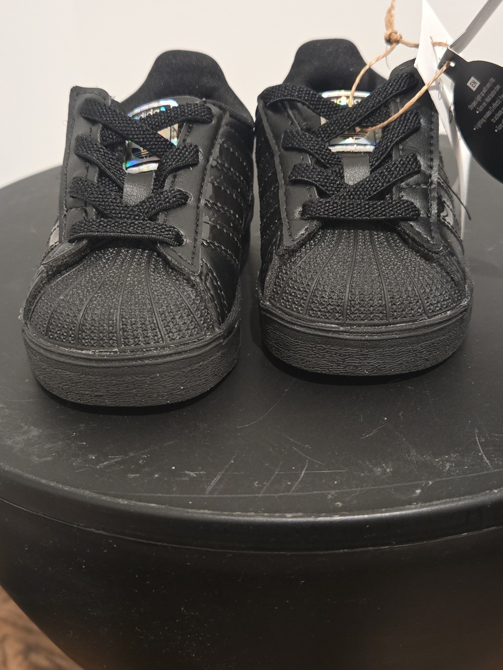 Adidas Black Kids Led Lights Shell-Toe Trainer Sneakers